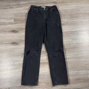 Abercrombie & Fitch Women's Jeans Curve Love 90s Straight High Rise	29_8R Black